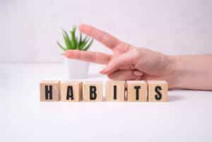 habits word made with building blocks